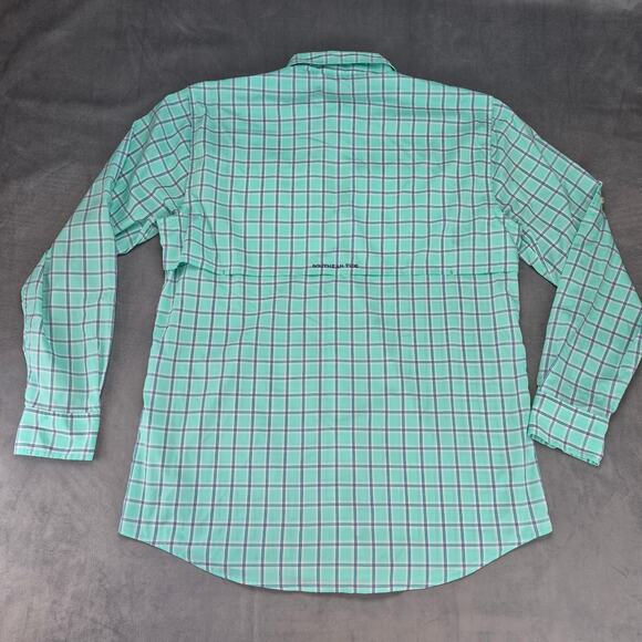 Southern Tide Classic Mens L Blue/Green Gingham Plaid Long Sleeve Button Down - Picture 8 of 9